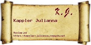 Kappler Julianna névjegykártya